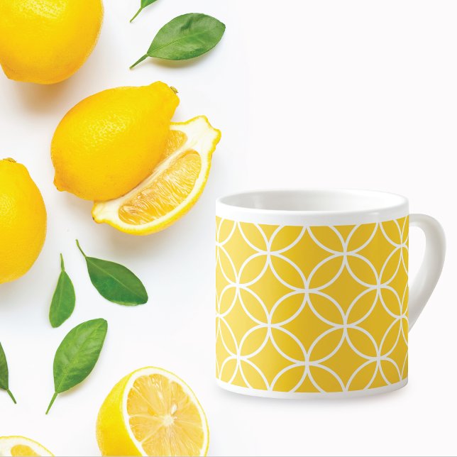 Tasse Expresso Lemon Yellow Geometric (Créateur téléchargé)