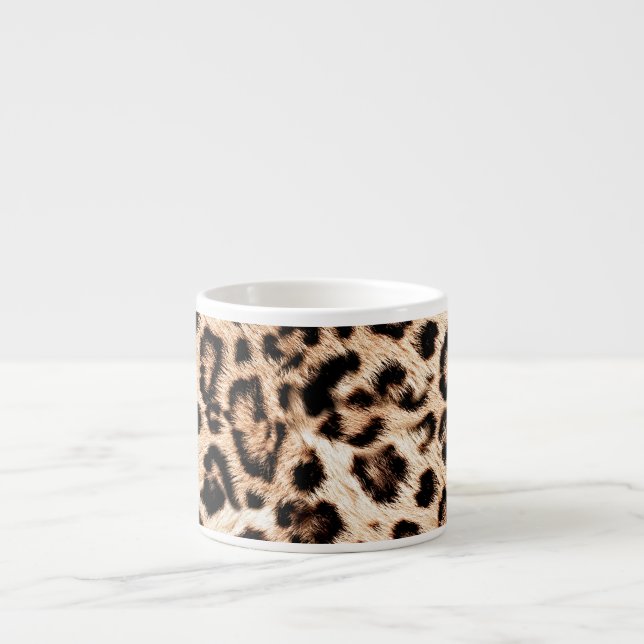 Tasse Expresso Leopard Design Motif : Wild Elegance. (Devant)