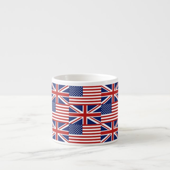 Tasse Expresso Les Etats-Unis et modèle BRITANNIQUE de drapeau (Devant)