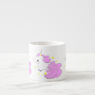 Tasse Expresso Les licornes roses de bande dessinée de couleur