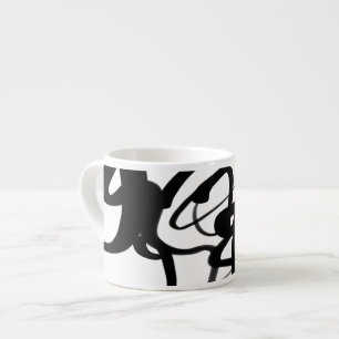 Tasse Expresso Les Plongeurs : Noir et Blanc Abstrait
