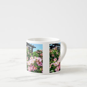 Tasse Expresso Les roses roses s'approchent du treillis
