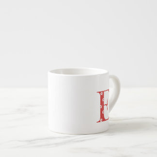 Tasse Expresso LETTRE Motif Fleur E(rouge)