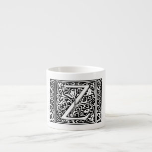 Tasse Expresso Lettre Z Monogramme médiéval Art Nouveau