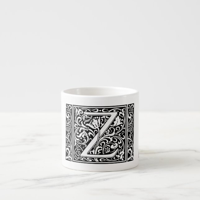 Tasse Expresso Lettre Z Monogramme médiéval Art Nouveau (Devant)