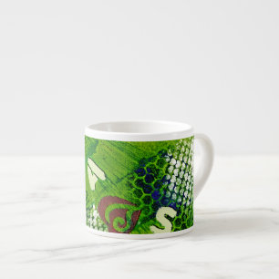 Tasse Expresso Lettres et art abstrait de coeurs