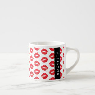 Tasse Expresso Lèvres Rouges, Rouge, Motif Des Lèvres, Votre Nom