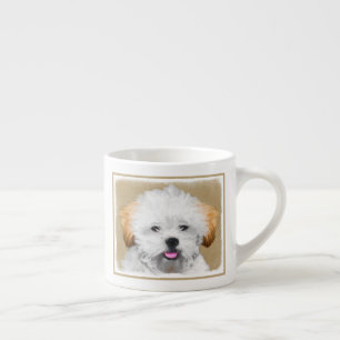 Tasse Expresso Lhasa Apso Puppy Peinture - Cute Original Chien Ar