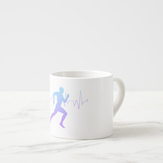 Tasse Expresso L'Homme Coure La Silhouette Gradient Et La Ligne D (Devant droit)