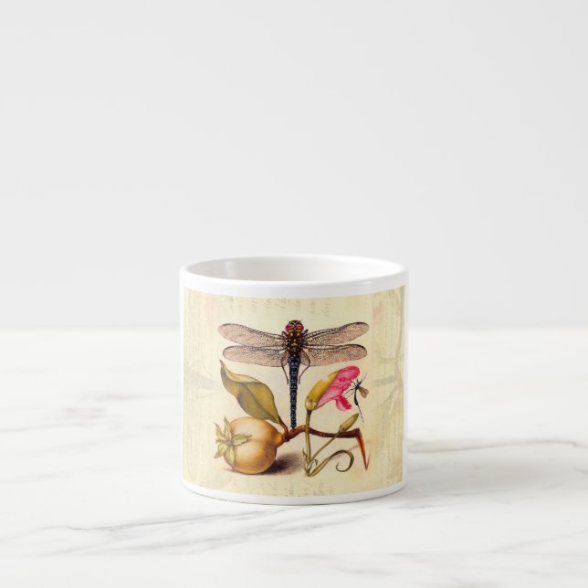 Tasse Expresso Libellule Botanique Nature Faune Hoefnagel Art (Devant)