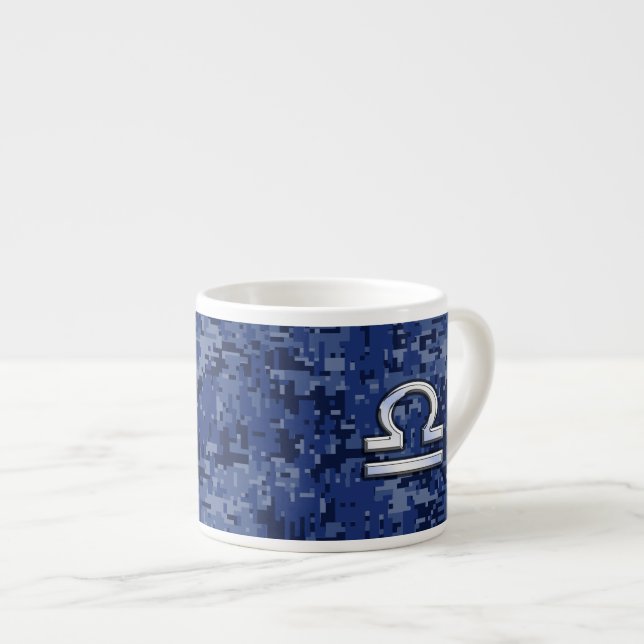 Tasse Expresso Libra Zodiac Connexion Camouflage numérique bleu (Devant droit)