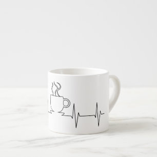 Tasse Expresso Ligne de santé de l'amant ECG de Coffe