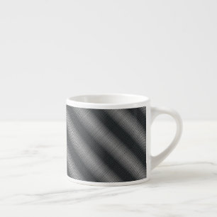 Tasse Expresso Lignes de gris noir et blanc ultra minces