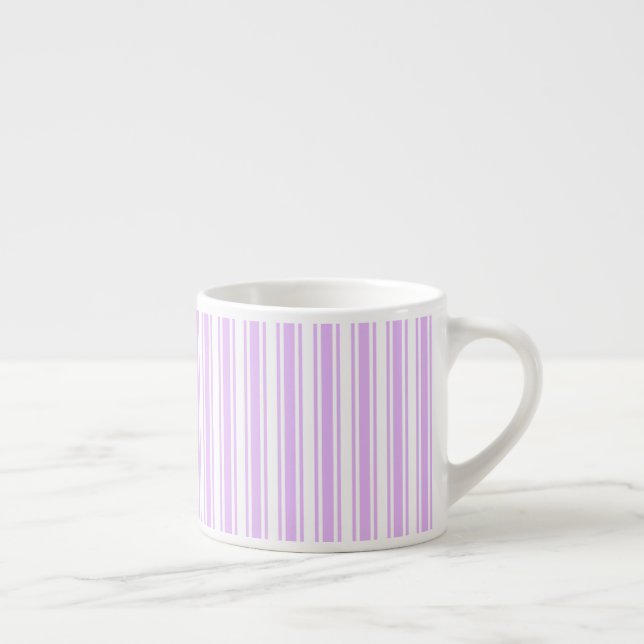 Tasse Expresso Lilac violet et blanc bonbons rayures (Droite)