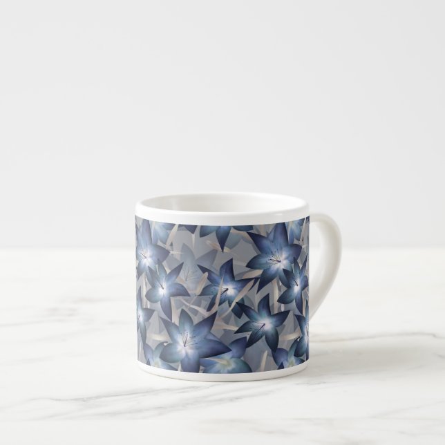 Tasse Expresso Liliums bleus (Devant droit)