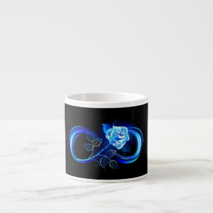 Tasse Expresso L'infini lumineux avec une rose bleue