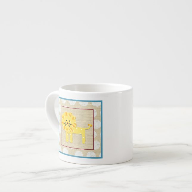 Tasse Expresso Lion jaune avec Pois blancs (Devant gauche)