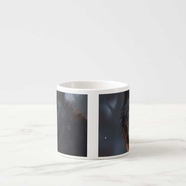 Tasse Expresso Loup noir (Devant)
