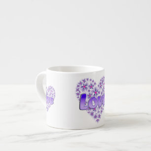 Tasse Expresso Love Daisy Heart Purple