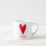 Tasse Expresso Love You | Red Heart Valentine's Day<br><div class="desc">NewParkLane - Romantic Valentine's Day Espresso Mug,  with a big red heart,  and a pattern of little red hearts on the back.

Check out this collection for matching items. Do you have specific personal design wishes? Feel free to contact me!</div>