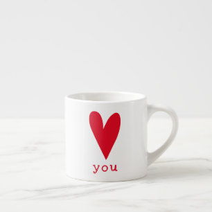 Tasse Expresso Love You Red Heart Valentine's Day