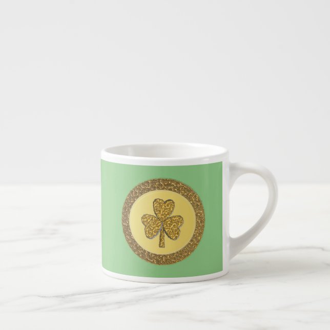 Tasse Expresso Lucky Irish Shamrock Gold Coin (Droite)