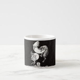 Tasse Expresso Lune céleste ciel Univers Dieu Nuit Illustration