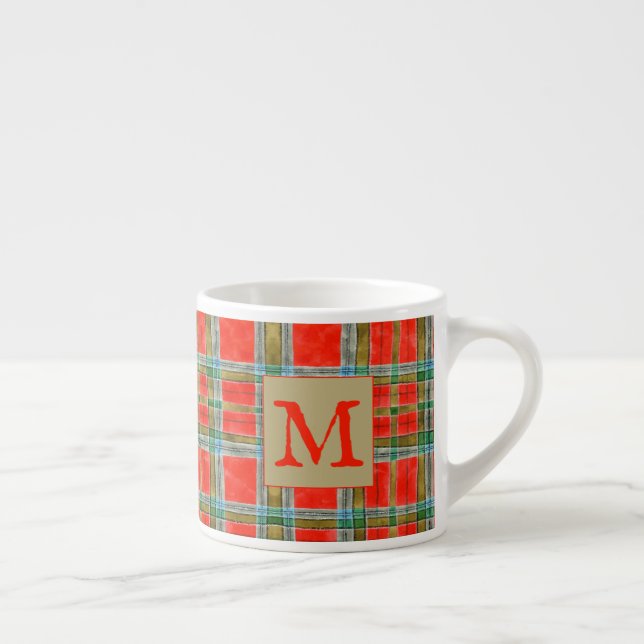 Tasse Expresso MAC BAIN TARTAN Espresso Cup + Initiale (Droite)