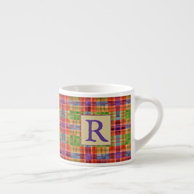 Tasse Expresso MAC RAE TARTAN Espresso Cup + Initiale (Droite)