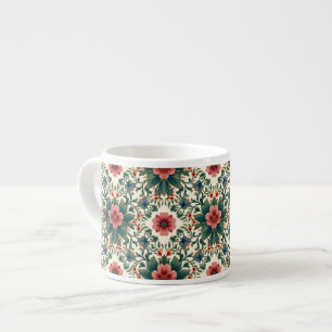 Tasse Expresso Magie des fleurs boho - dans des nuances de vert e