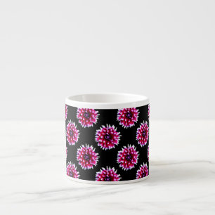 Tasse Expresso Magnifique motif de fleur de dahlia rose nature