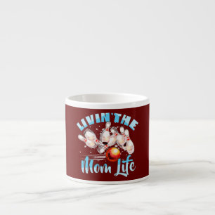 Tasse Expresso Maman de bowling rétro Reine de quilles
