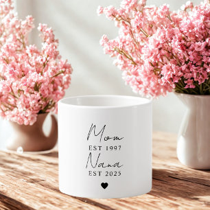 Tasse Expresso Maman Nana EST Année Cadeau minimaliste personnali
