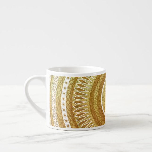 Tasse Expresso Mandala d'or et de paillettes (Gauche)