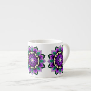 Tasse Expresso Mandala Motif 02 en violet