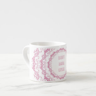 Tasse Expresso Mandala rose floral. Nom