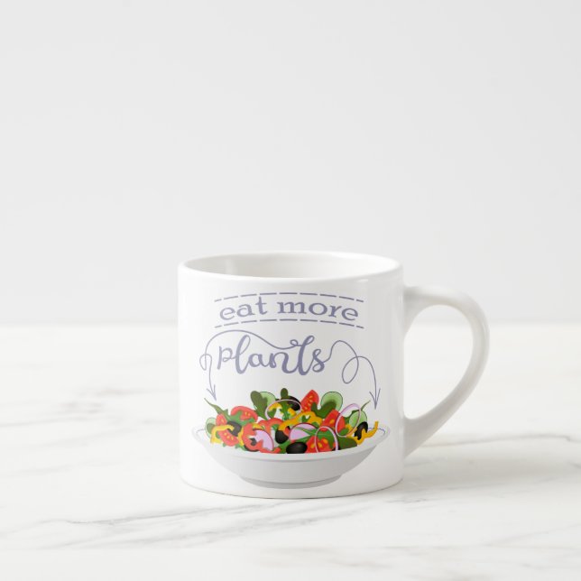 Tasse Expresso Mangez plus de plantes frais motivation salade let (Droite)
