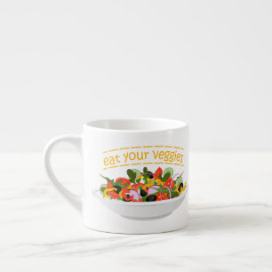 Tasse Expresso Mangez vos Légumes Citer salade fraîche mélange bo