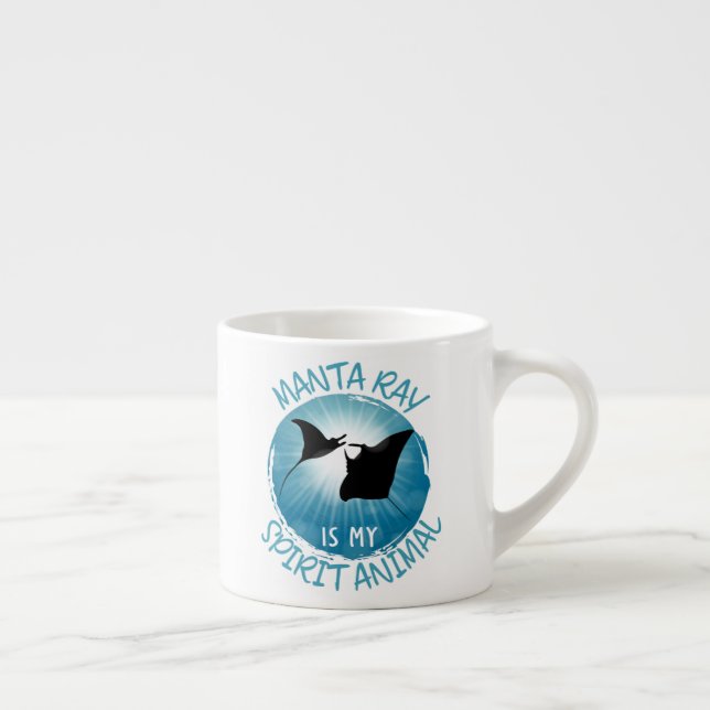 Tasse Expresso Manta Ray est mon esprit animal (Droite)