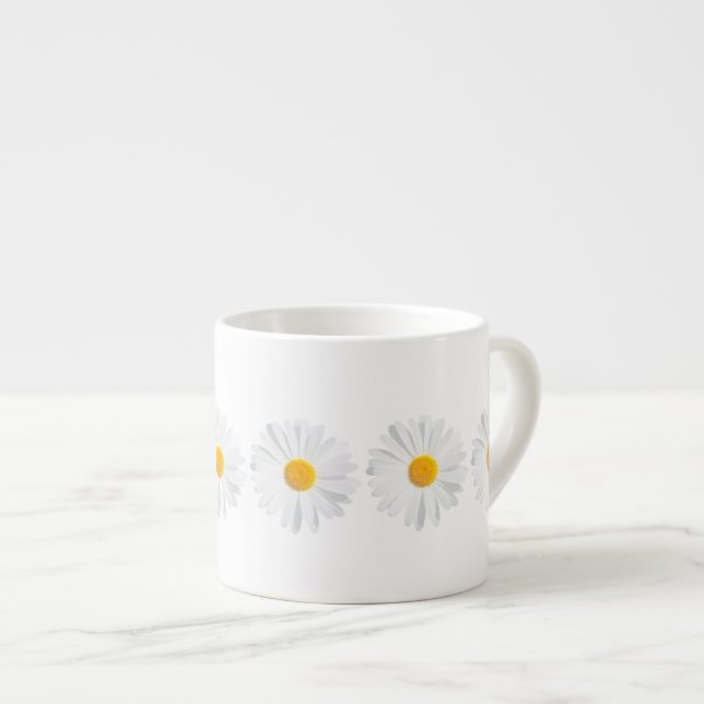 Tasse Expresso marguerite blanche (Devant droit)