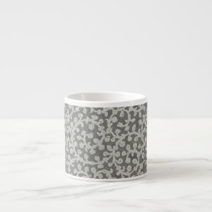 Tasse Expresso Mariage Antique Dentelle Lin Blanc Classique Joli