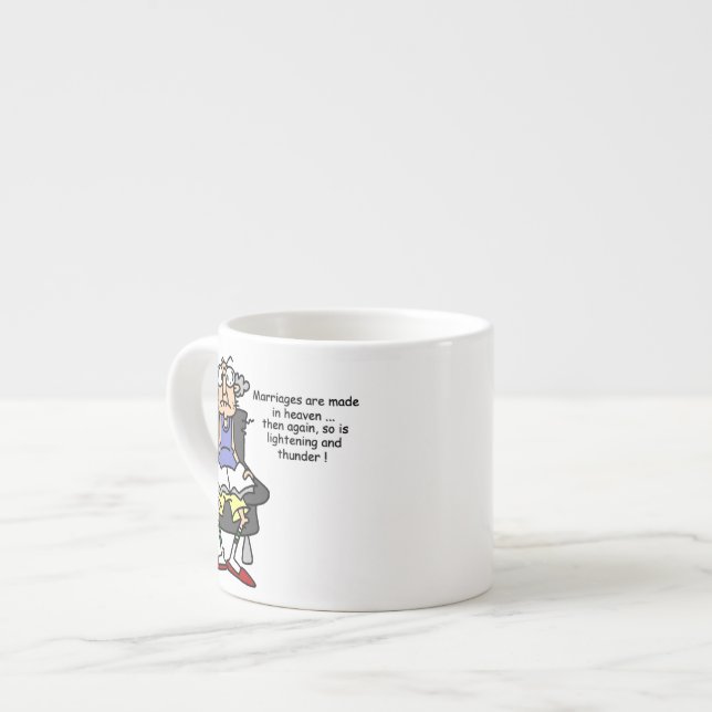 Tasse Expresso Mariage, Éclair, Humour tonnerre (Devant gauche)
