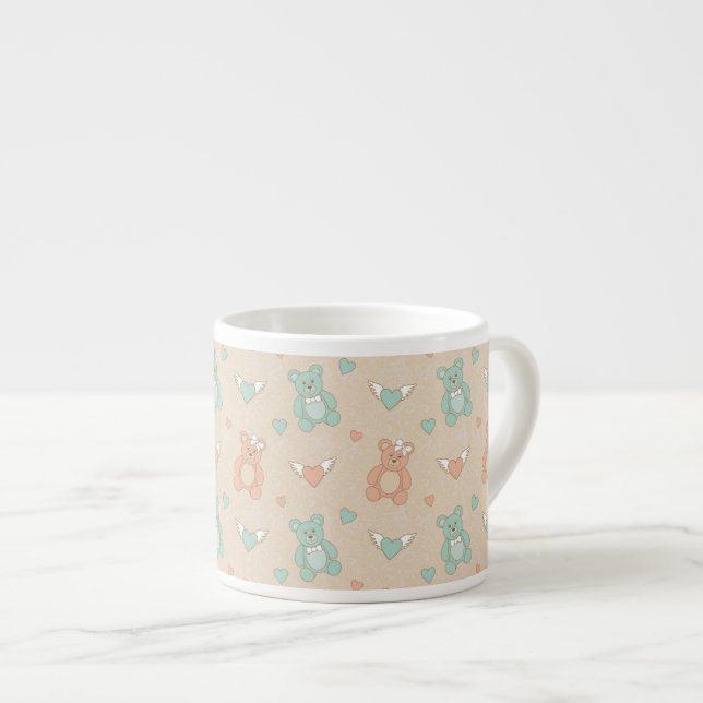 Tasse Expresso Mariage-nounours (Devant droit)