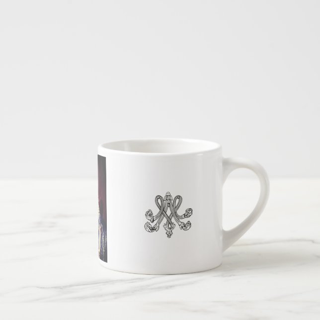 Tasse Expresso Marie Antoinette monogramme - monograme royal (Droite)