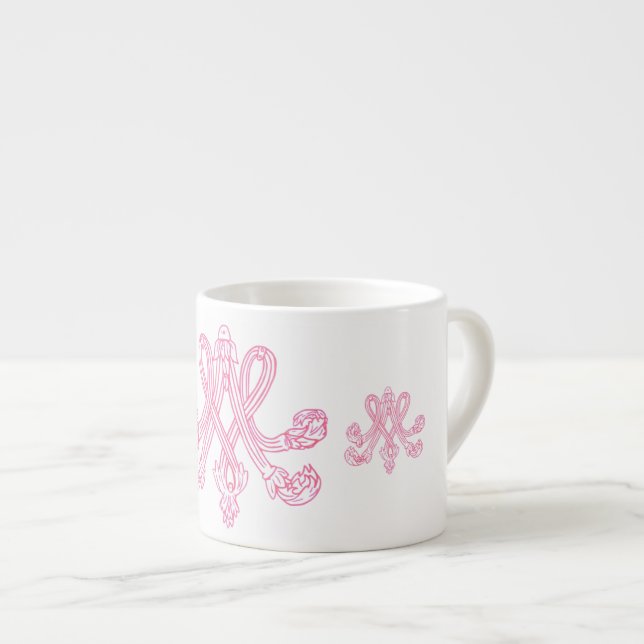 Tasse Expresso Marie Antoinette - monogrammes royal (Devant droit)