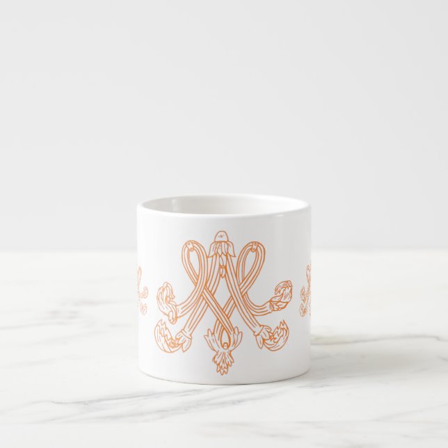Tasse Expresso Marie Antoinette - White Royal Monogram Monogramme (Devant)