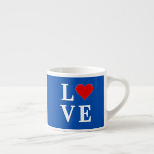 Tasse Expresso Marine Bleu AMOUR Rétro élégant