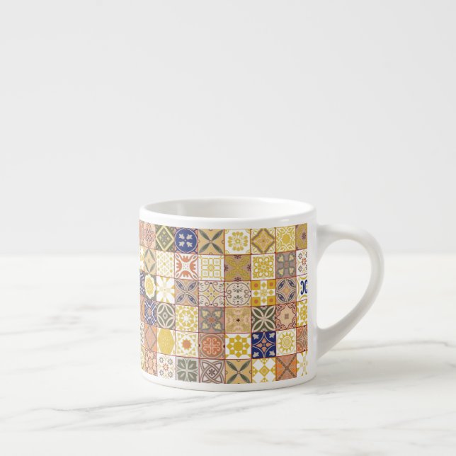 Tasse Expresso Marocain carrelage jaune et bleu (Droite)