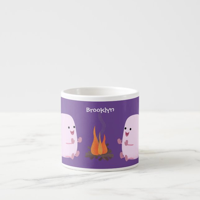 Tasse Expresso Marshmallows mignons roses par dessin animé sur le (Devant)
