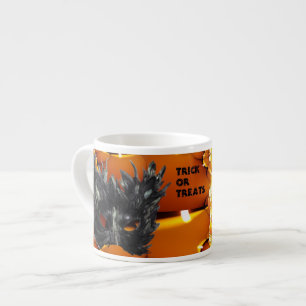 Tasse Expresso Masque d'Halloween noir effrayant